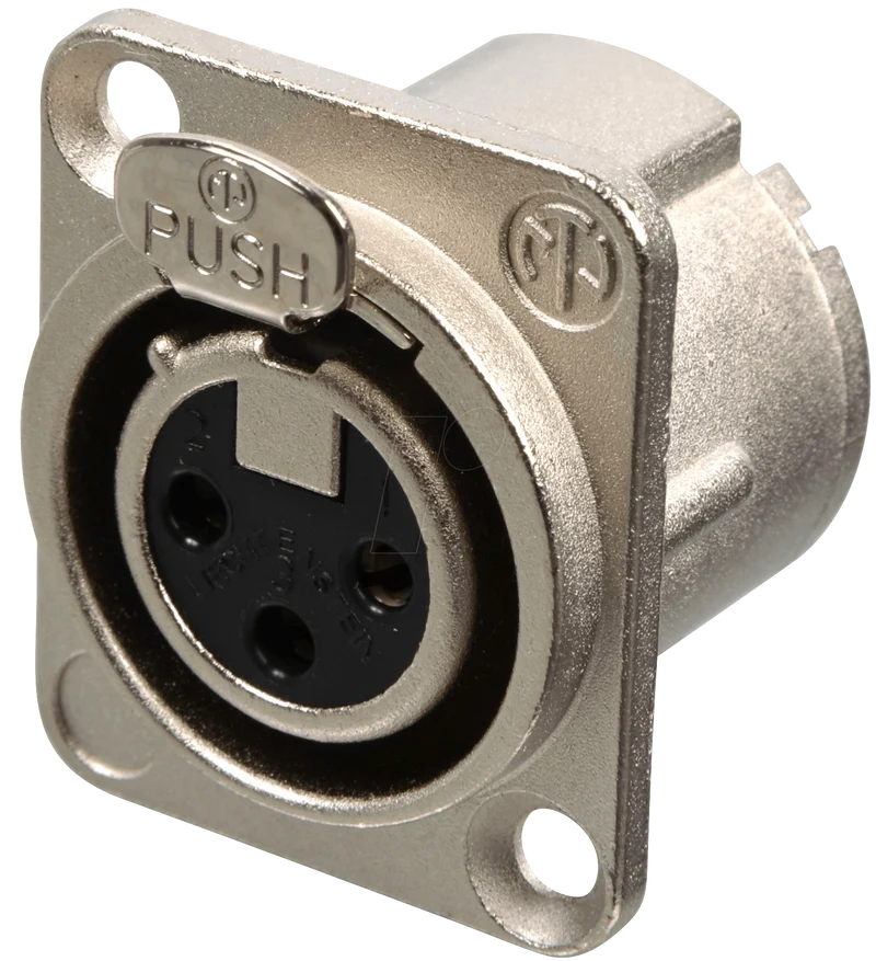 Neutrik NC3FD-LX XLR Connectors 3P FEM NICKEL/SILVER DUPLEX GRD CONTACT - NEW