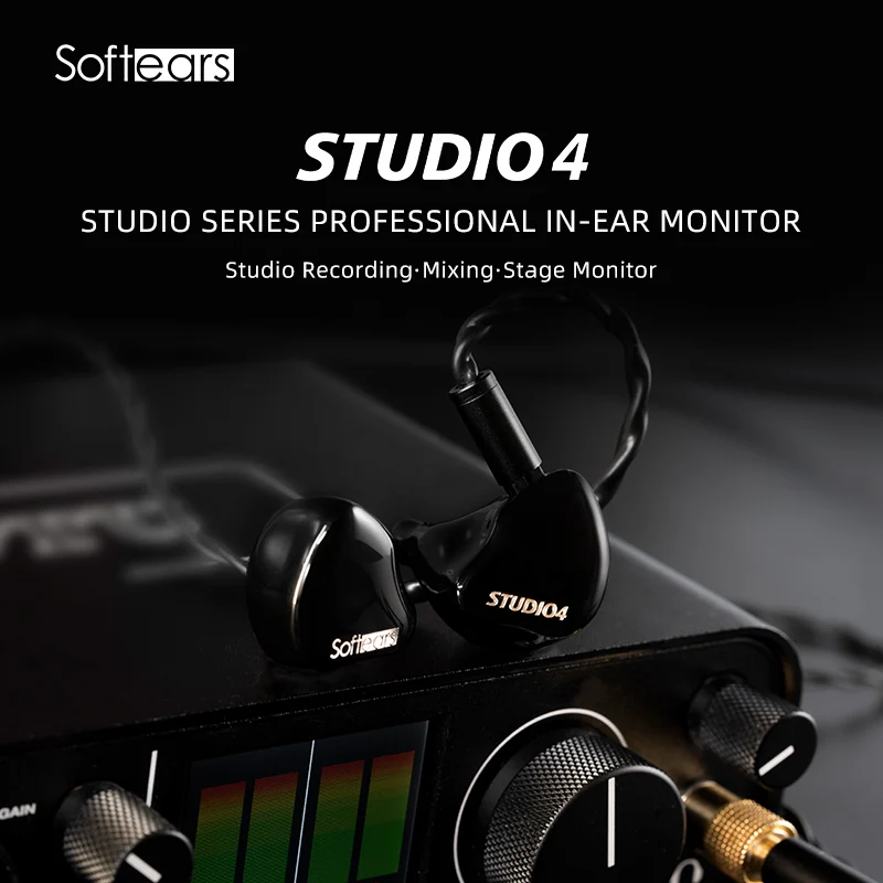 Softears Studio4 in-Ear Headphones 4 Balanced Armature Professional Grade Monitor HiFi Earphone