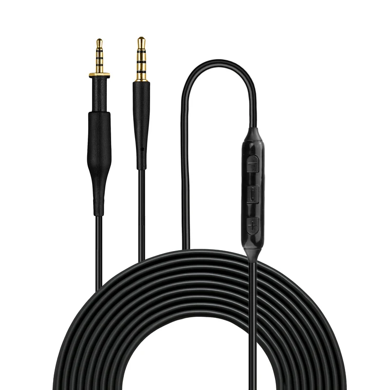Câble audio de remplacement compatible avec les modèles AKG K430, K450, K451, K452, K480 et Q460 – Télécommande intégrée avec micro, volume, lecture/pause – 1.5 m/60 po