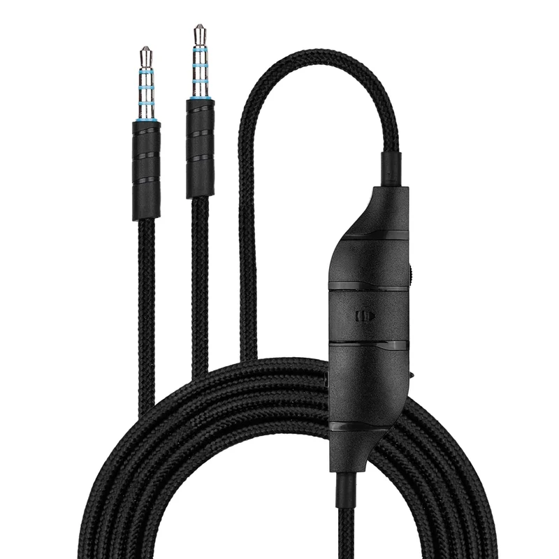 Kabel Audio Gantian Serasi dengan Logitech G633, G635, G933, G935 – Mikrofon Sebaris/Jauh dengan Kawalan Bisu & Kelantangan – Kord Alat dengar Permainan Jalinan Nilon