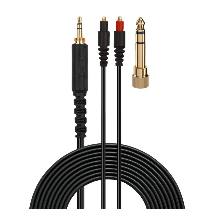 Kabel Audio Gantian Serasi dengan Alat Dengar Shure SRH1440, SRH1540, SRH1840 – Penyambung Bersalut Emas MMCX hingga 3.5mm dengan Penyesuai 6.5mm