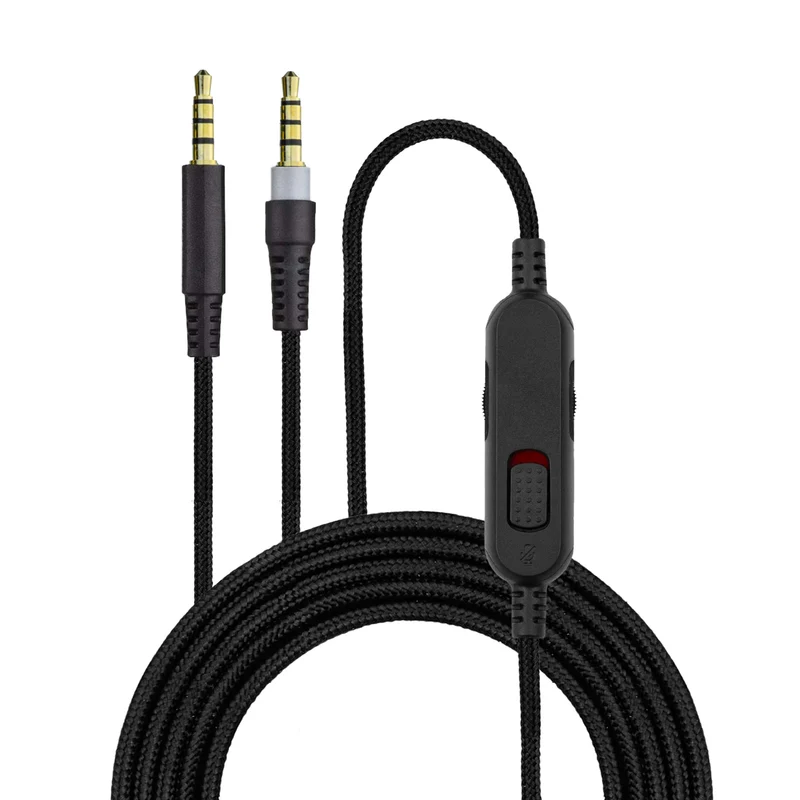 Kabel Audio Gantian Serasi dengan Campuran Awan Kingston HyperX & Alat Dengar Cloud Alpha – Alat Kawalan Jauh Sebaris dengan Kawalan Bisu & Kelantangan – Kord Jalinan Nilon dengan Penyambung Bersalut Emas