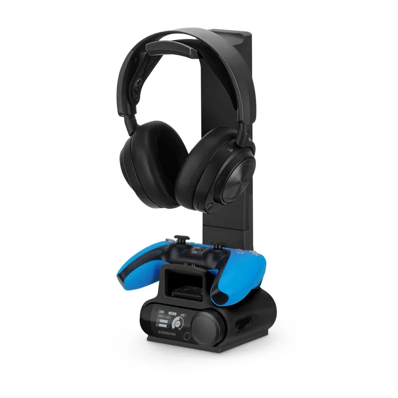Penyangga Fon Kepala & Pengawal Permainan Direka untuk Fon Kepala Steelseries Arctis Nova Pro Wireless, Nova Pro Omni & Nova Elite dengan Dok untuk Stesen Pangkalan Tanpa Wayar