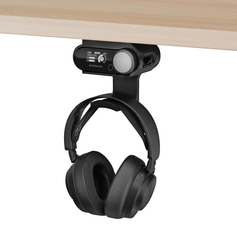 Penyangkut Fon Kepala Bawah Meja untuk Fon Kepala Steelseries Arctis Nova Pro Wireless, Nova Pro Omni & Nova Elite dengan Dok untuk Stesen Pangkalan Tanpa Wayar