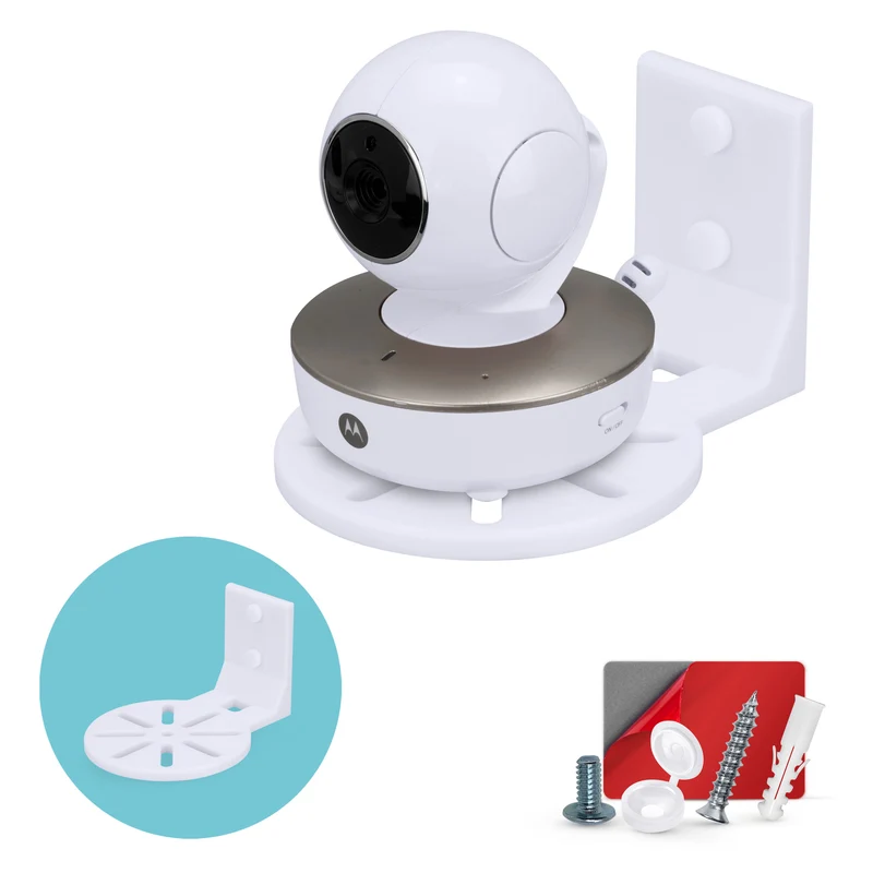Rak Pemegang Pelekat Dinding Monitor Bayi & Kamera Keselamatan untuk Eufy, Wyze, Nanit, Infant Optics, Blink, TP Link, Kasa, Ring & Banyak Lagi, Pendakap Keselamatan Mudah Dipasang (W06)