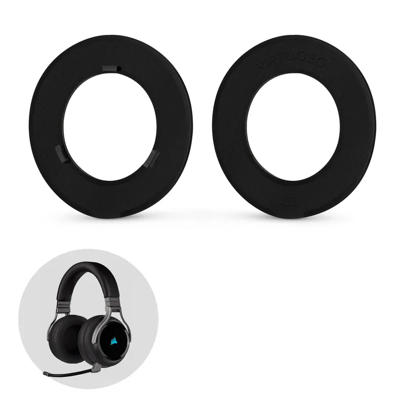 Anneau adaptateur d'écouteur pour casque de jeu sans fil Corsair Virtuoso RGB - À utiliser avec les coussinets d'oreille ronds de remplacement Brainwavz de 100 mm