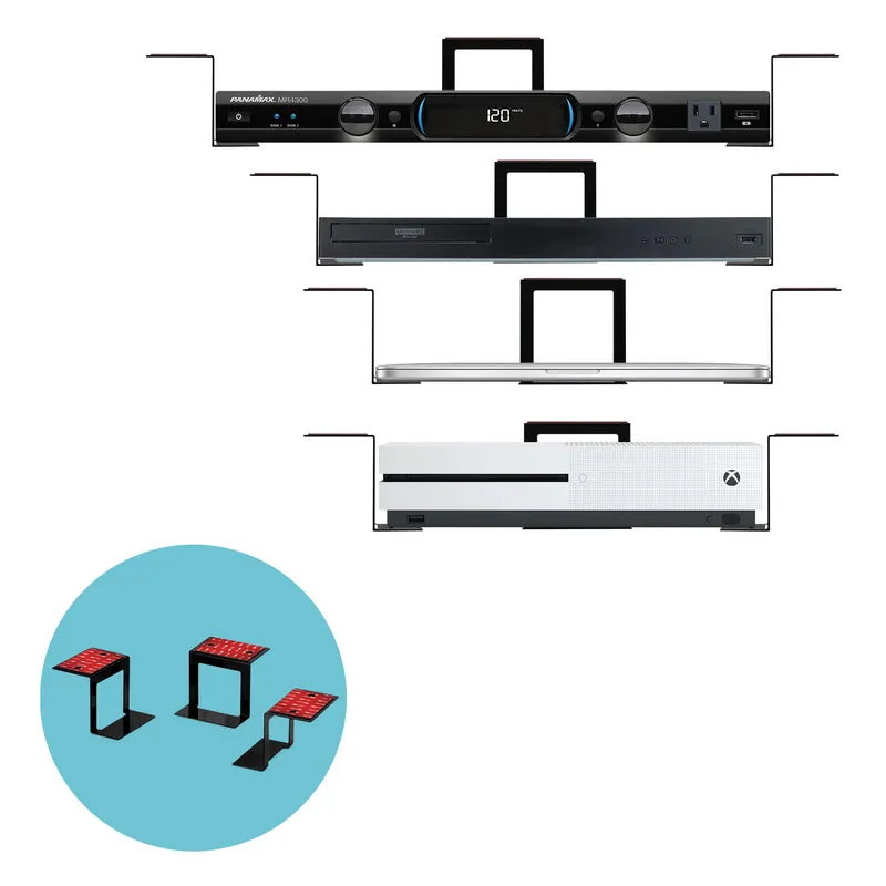 3” Logam Di Bawah Meja Komputer Riba, Kotak Kabel & Lekap Pemegang Penghala, Pelekat & Skru Masuk, Memegang sehingga 3" Peranti Seperti Komputer Kecil, Macbook, Permukaan, Papan Kekunci, Suis Rangkaian, Modem & Banyak Lagi