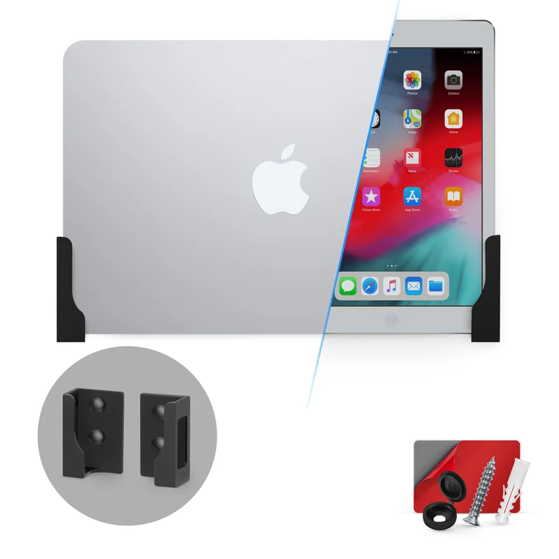 Support mural adhésif pour tablette et ordinateur portable pour iPad, Android, Macbook, Surface, iPad Air, Mini et Pro, Galaxy Tab Note eBooks, Kindle et plus