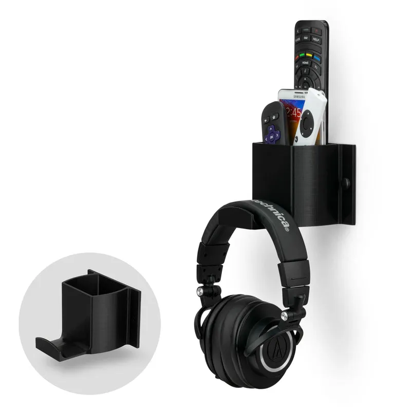 Elephant HP Casque & TV Télécommande Support mural/téléphone, Organisateur de stockage d'accessoires, Support universel pour casque