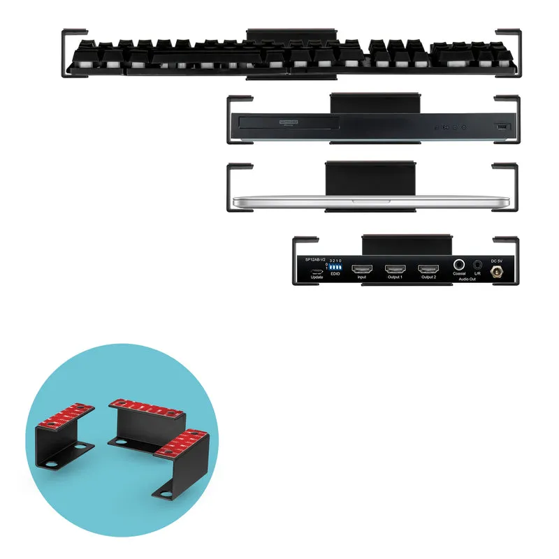 Support pour ordinateur portable sous le bureau en métal, support pour appareils tels que les ordinateurs portables, les routeurs de clavier de surface Macbooks, les modems, le boîtier de câble, le commutateur réseau et plus encore