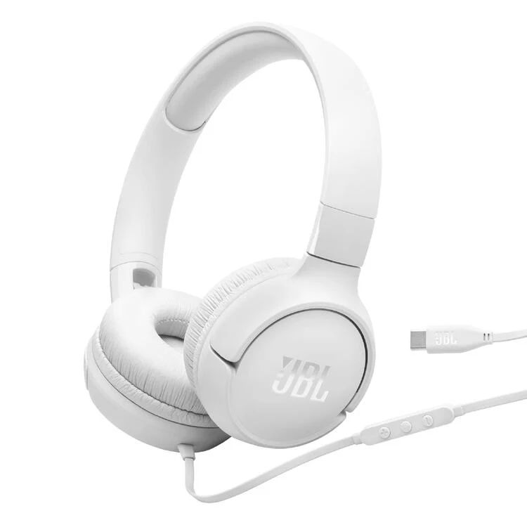 JBL Tune 520C | Casque supra-auriculaire - USB-C - Bluetooth - Blanc