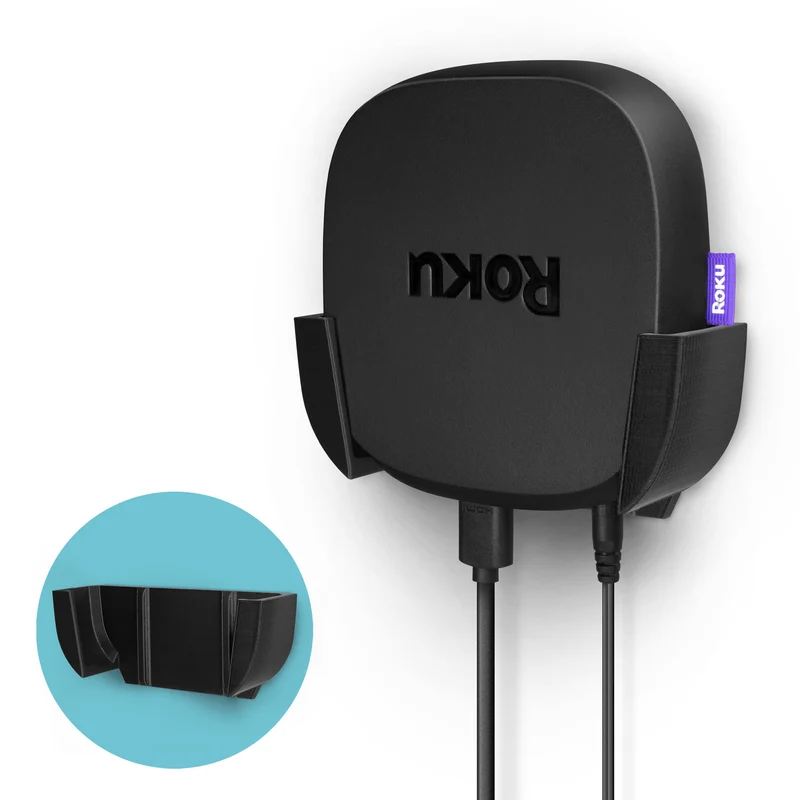 Roku Ultra 2020 Pemasangan Dinding & TV - Pemegang Pelekat, Tiada Skru atau Kekacauan