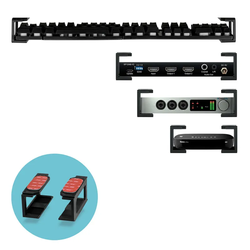 Support de montage sous bureau modulaire pour claviers, routeurs, boîtiers de câbles et plus
