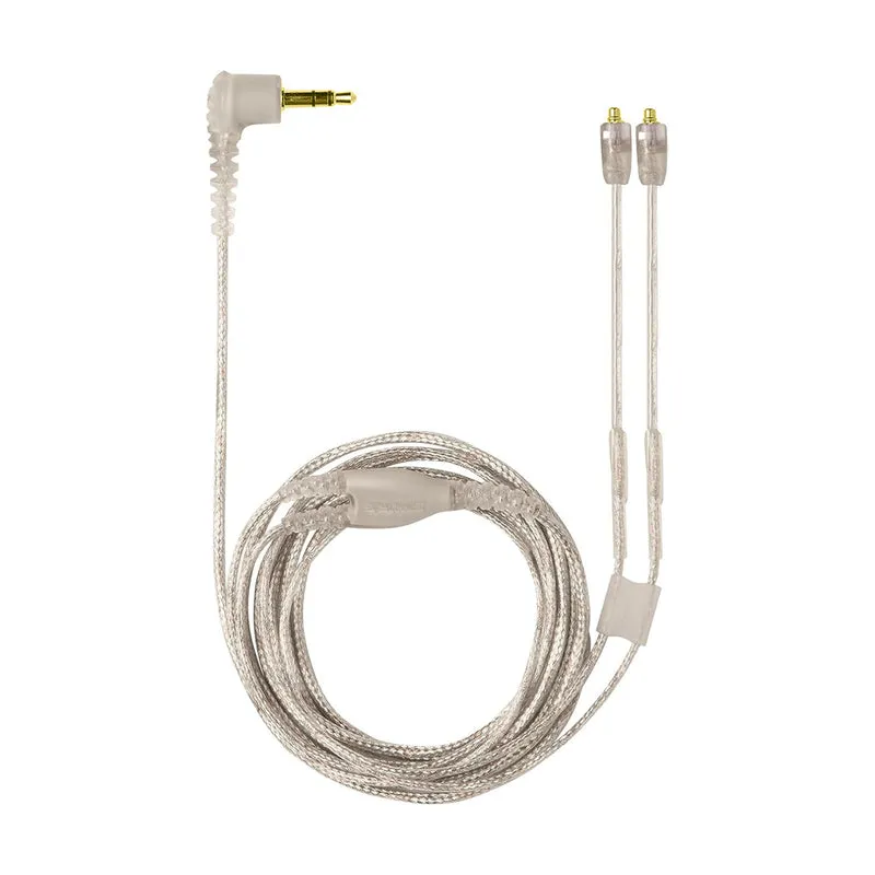 Kabel Gantian untuk Fon Telinga Shure SE215, SE315, SE425, SE535 & SE846, Wayar Jelas Perak, 3.5mm Dengan Penyambung MMCX - 1.6M / 62”