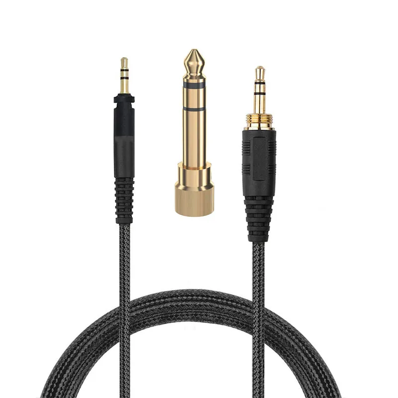 Kabel Gantian untuk Fon Kepala Shure SRH840, SRH940, SRH440 & SRH750DJ, Dengan Penyesuai ¼” (6.35mm) - 1.5M - Jalinan