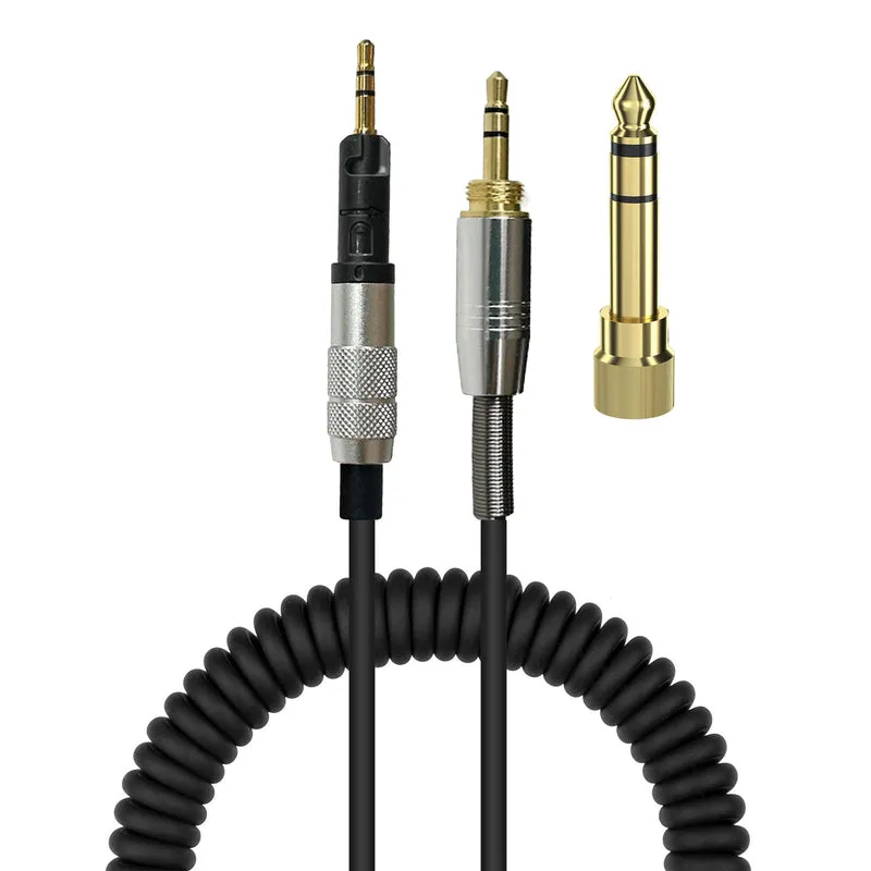 Penggantian Kabel Bergelung untuk Audio Technica ATH-M50X, ATH-M40X & ATH-M70X Fon Kepala, Dengan Penyesuai Audio ¼” (6.35mm) - 5M / 16FT
