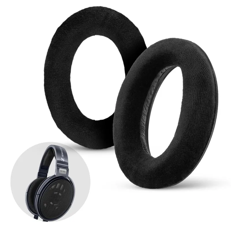 Pad Telinga Gantian untuk Fon Kepala Sennheiser HD600, HD650, HD660S, HD525, HD535, HD545 & Massdrop HD58X, HD6XX - Kusyen Velour Lembut Untuk Keselesaan Tambahan
