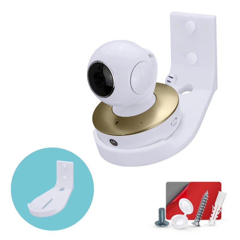 Pemegang Pemasangan Dinding Monitor Bayi & Kamera Keselamatan Condong untuk Eufy, Wyze, Wansview, Blink, TP Link, Ring & Banyak Lagi - Pelekat & Pemasangan Skru, Pendakap Pemegang Mudah Dipasang (W07)