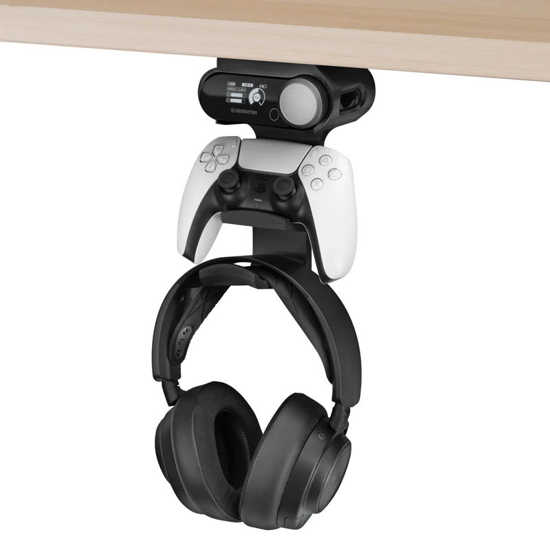 Pengawal Permainan & Penyangkut Fon Kepala Di Bawah Pemasangan untuk SteelSeries Arctis Nova Pro Wireless, Nova Elite & Pro Omni + Dok Stesen Pangkalan
