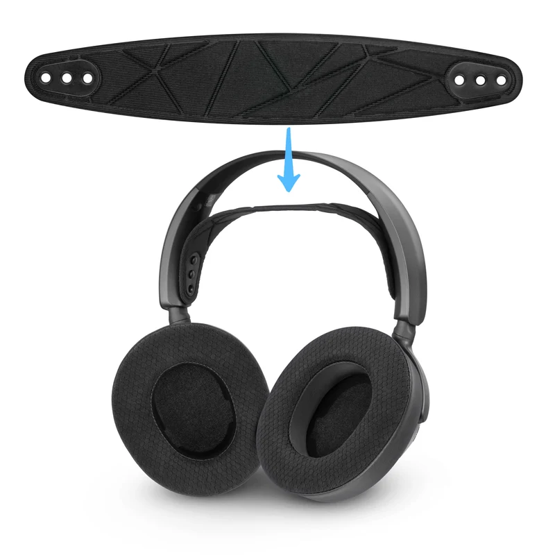 Gelang Kepala Pengganti untuk SteelSeries Arctis Nova 7P & 7X & Lebih Banyak – Gelang Suspensi Elastik Kaya Kapas dengan 3 Tetapan Saiz