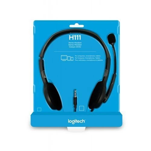 Casque Logitech H111 Filaire, Ecouteurs Stéréo Avec Micro Anti-parasite Noir