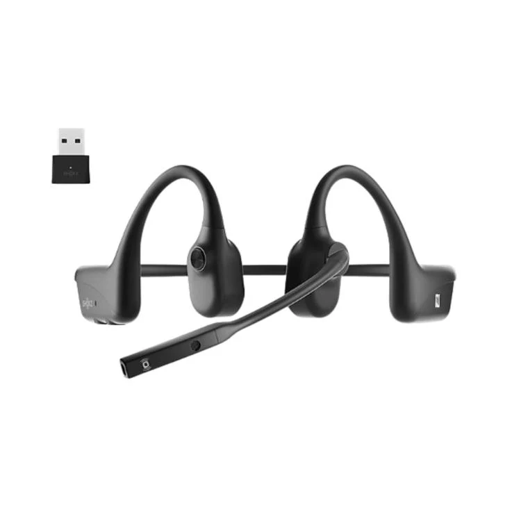 SHOKZ OpenComm UC | Casque à conduction osseuse - Avec USB - Bluetooth - Perche micro - Black Cosmic
