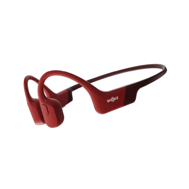 SHOKZ OpenRun | Casque ouvert à conduction osseuse - Sport - Bluetooth - 8 heures d'autonomie - Rouge