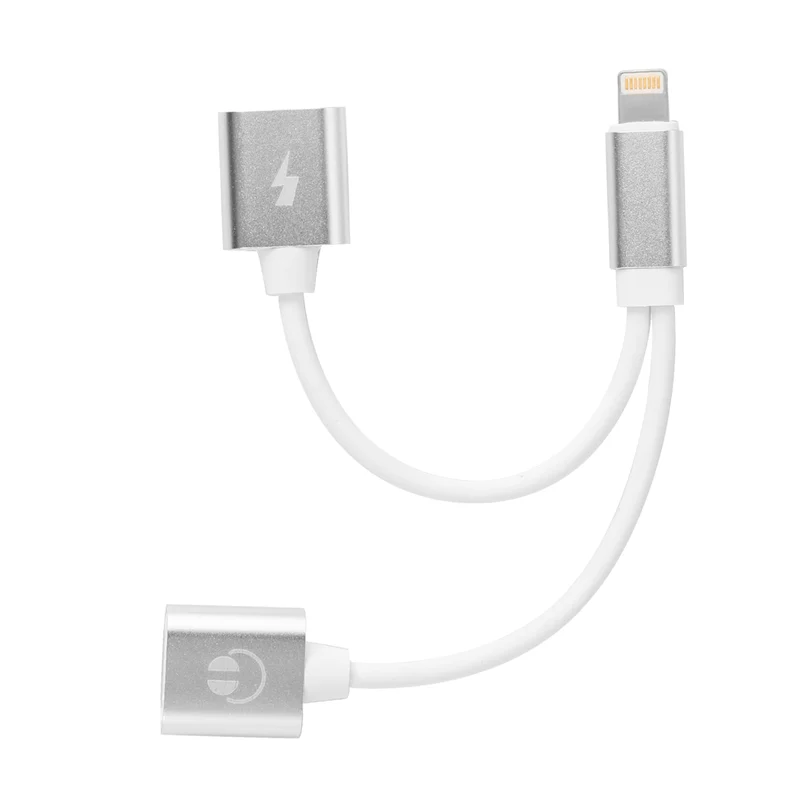 Adaptateur Lightning 1 Male et 2 Femelles Ios 11 - Argent