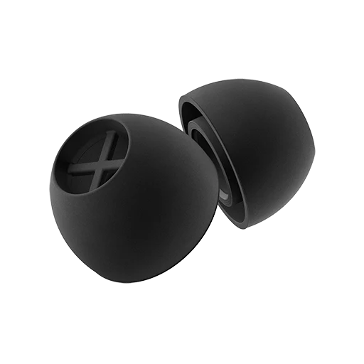 SILICONE EAR ADAPTER "M", BLACK, 5PAIR