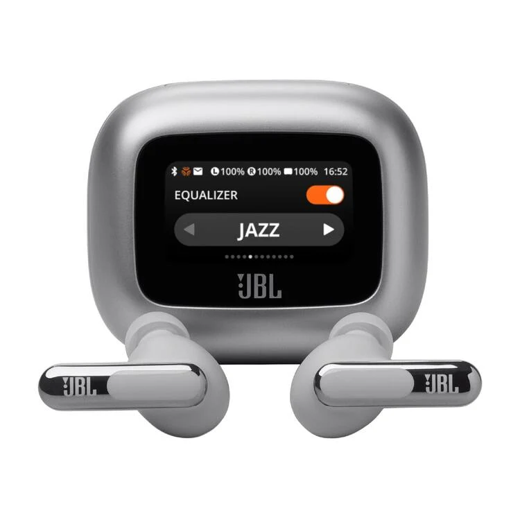 JBL Live Beam 3 | Casque intra-auriculaire - Écran tactile LED 1,45" - Argent