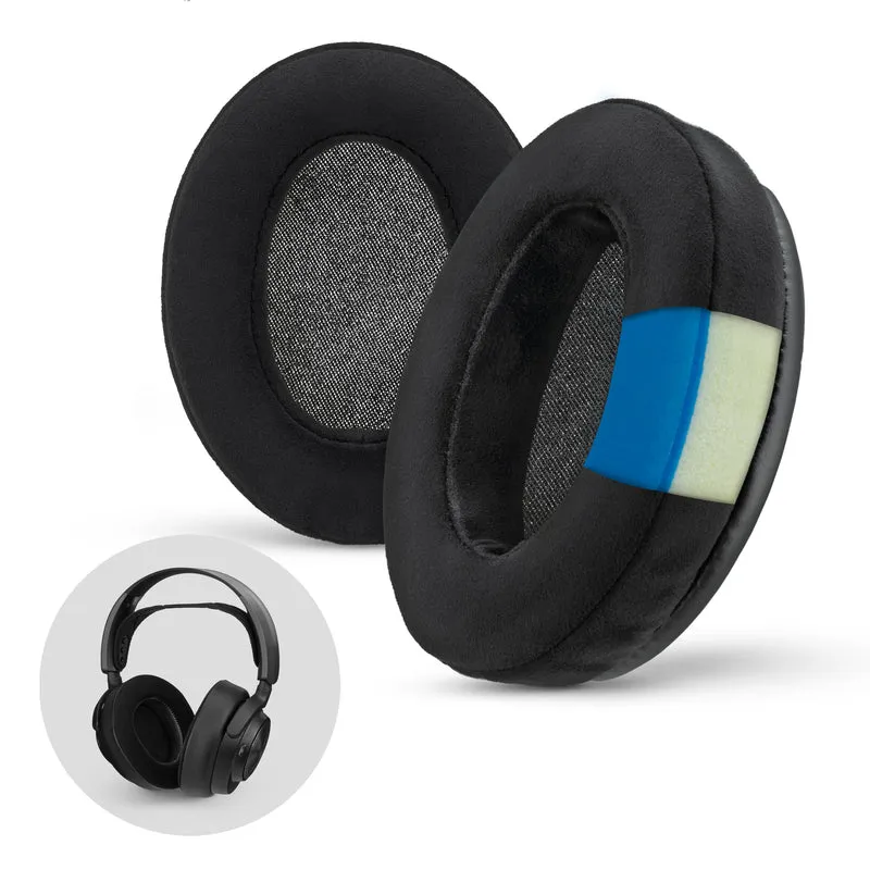Pad Telinga Permainan Brainwavz GEL - Bujur - Suede Mikro dengan Busa Memori
