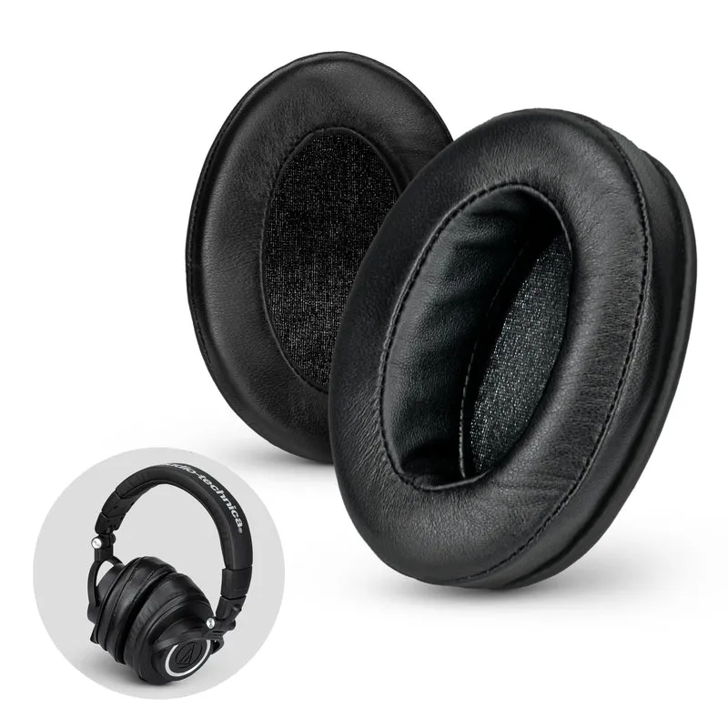 Coussinets d'oreille en mousse à mémoire de forme ovale en cuir de mouton