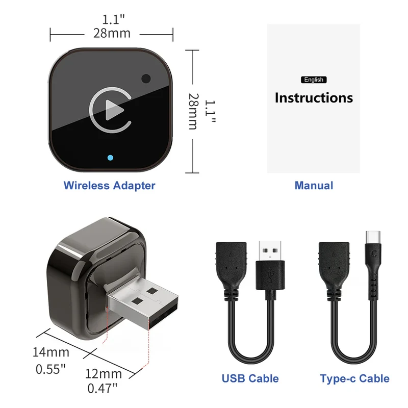 Adaptateur CarPlay & Android Auto Sans Fil
