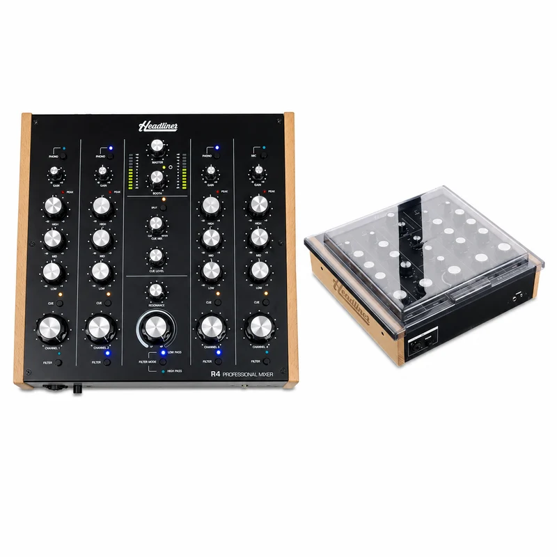 Headliner R4 Professional 4-Channel Rotary DJ Mixer + Decksaver Headliner Cover