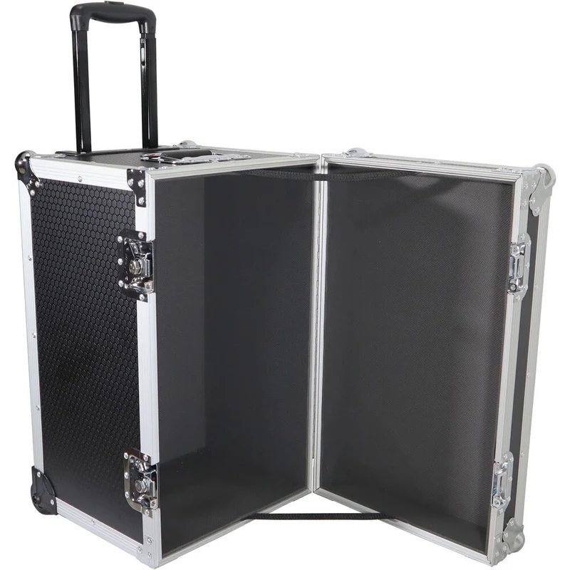 ProX Roll-Away Utility Case with Retractable Handle and Low-Profile Recessed Wheels (Black)