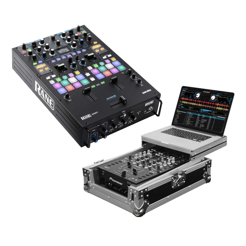 Rane SEVENTY + Odyssey Innovative Designs FZGS10MX1 Flight Zone Series Low Profile Glide Style Case for a 10" DJ Mixer