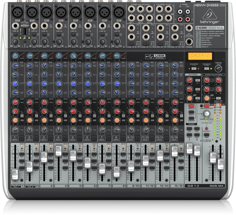 Behringer Xenyx QX2222USB Mixer with USB and Effects