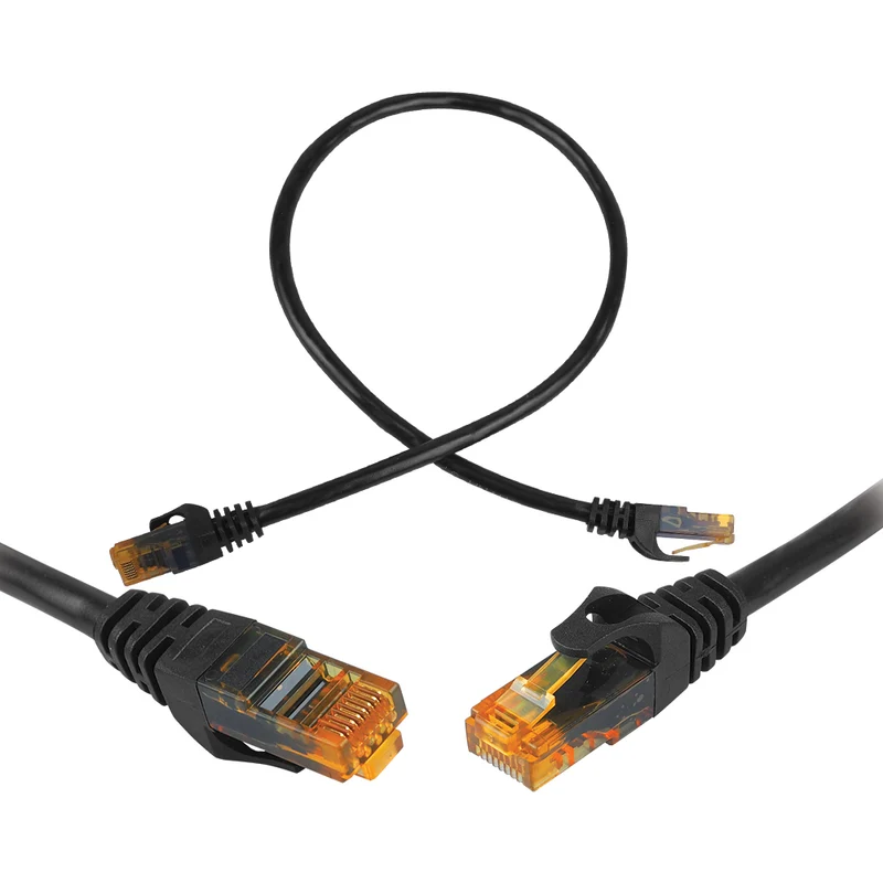 Câble réseau Cat6e UTP RJ-45 0.5m noir (patchcord)