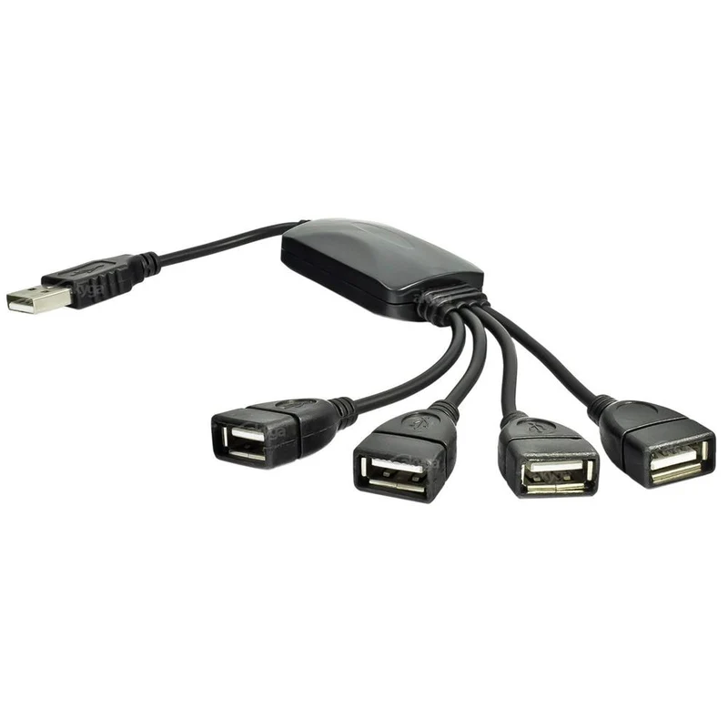 Hub USB 2.0 Akyga AK-AD-13 4 ports noir 15cm
