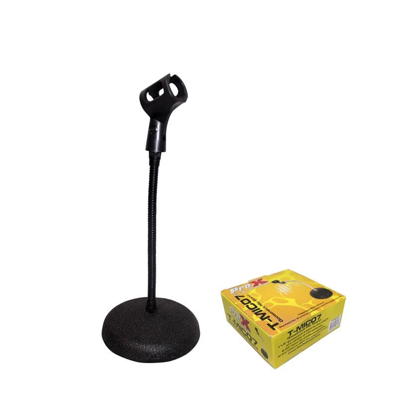 ProX Gooseneck Desktop Microphone Stand With 6" Round Base