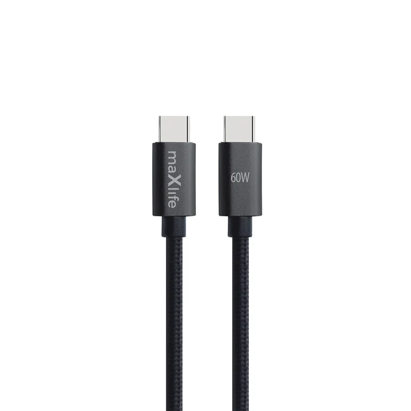 Maxlife MXUC-12 cable USB-C - USB-C 1,0 m 60W black