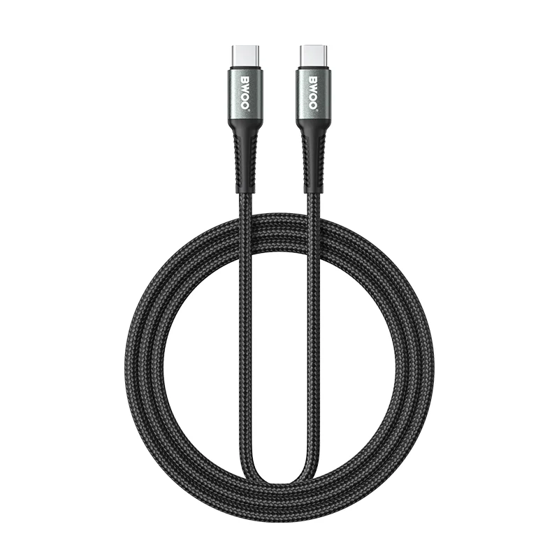 BWOO Braided Cable USB-C - USB-C 2m 60W black