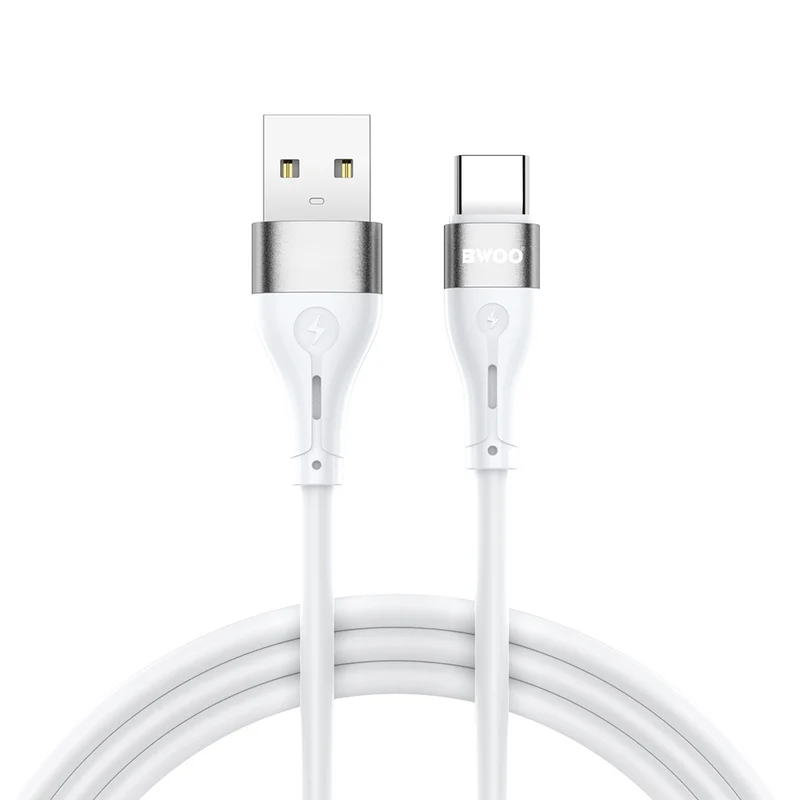 BWOO Cable USB - USB-C 1m 3A Minimalist Silicone White X280C