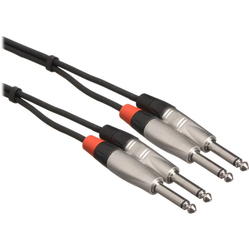 Hosa Technology Pro Stereo Dual REAN 1/4" M to 1/4" M TS Cable - 3'