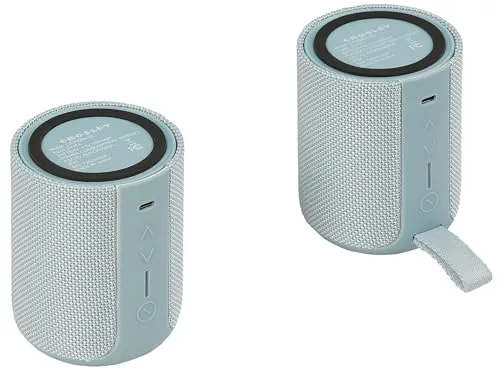 Crosley CR3080A-GL Duo 2-in-1 Portable Bluetooth Stereo Speakers, Glacier