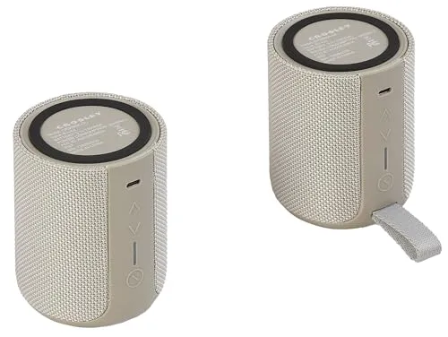 Crosley CR3080A-DU Duo 2-in-1 Portable Bluetooth Stereo Speakers, Dune