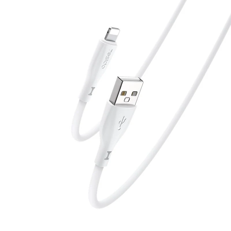 YESIDO SILICONE CABLE CA119 12W USB/LIGHTNING 1M 2,4A WHITE