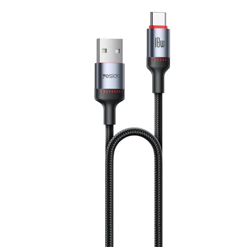 YESIDO CABLE CA129C 18W USB/TYPE-C 1,2M 2A BLACK