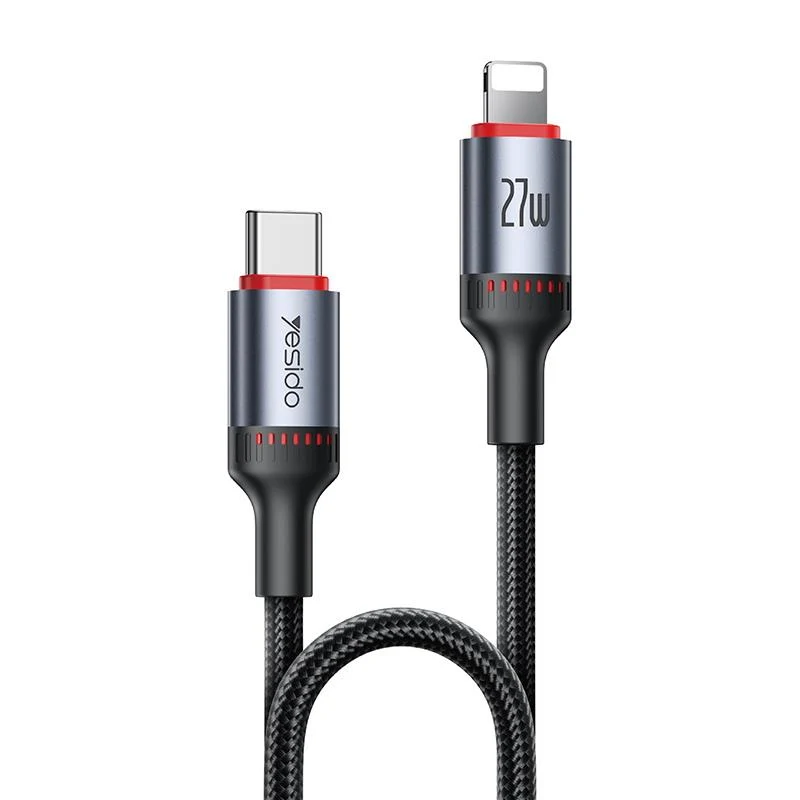 YESIDO CABLE CA182 27W TYPE-C/LIGHTNING 1.2M 3A BLACK