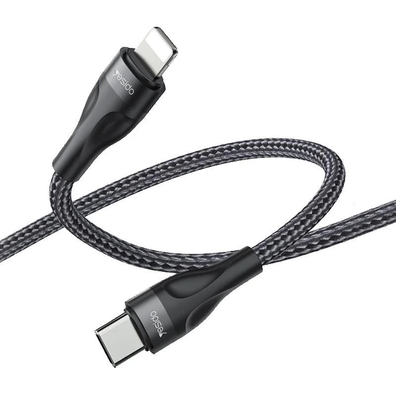 YESIDO CABLE CA82 12W TYPE-C/LIGHTNING 30CM 2,4A BLACK